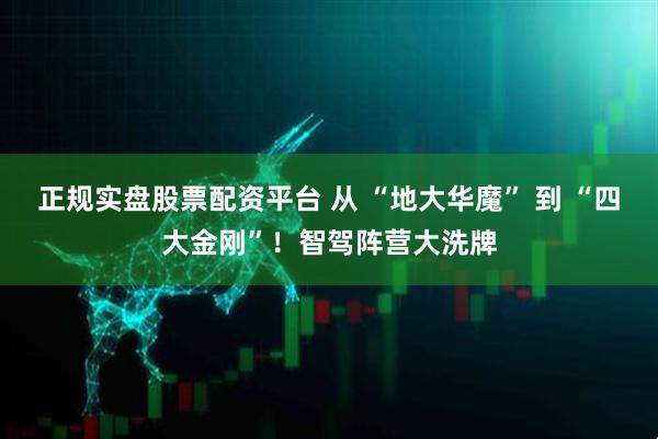 正规实盘股票配资平台 从 “地大华魔” 到 “四大金刚”！智驾阵营大洗牌